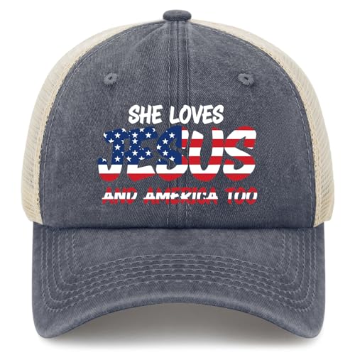 She Loves Jesus and America Too Sun Hats Cycling Cap for Her