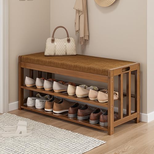 Banc de rangement pour chaussures d'entrée idéal pour optimiser les petits espaces