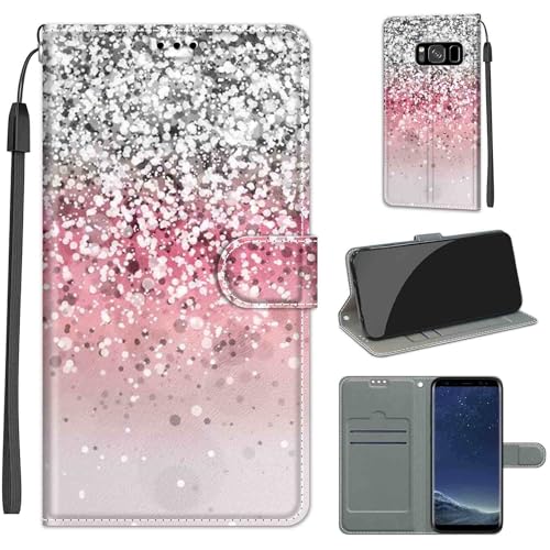 Image of for Samsung Galaxy S8 Phone Case, Magnetic Closure Cover Case Premium PU Leather Flip Wallet Phone Case for Samsung Galaxy S8