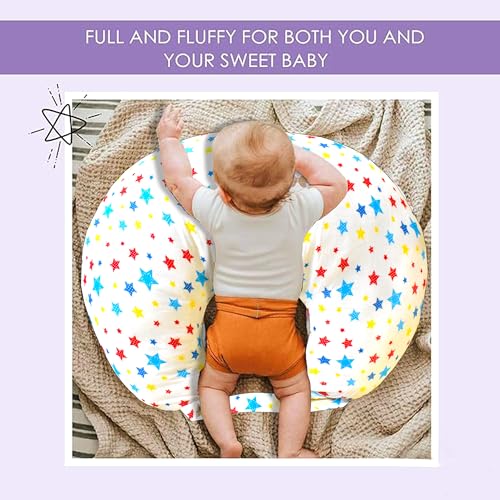 Image of VParents Feeding Pillow, Breast Feeding Pillows Vacuum Packed Cotton Nursing Pillow and Positioner, Breastfeeding, Bottle Feeding, Baby Support Joy (Blue) 110498