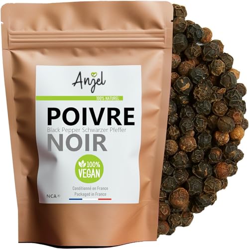 Poivre Noir (Piper Nigrum) 100% Naturel - Poivre Grains Entiers Poivre Goût Puissant - NCA (100)