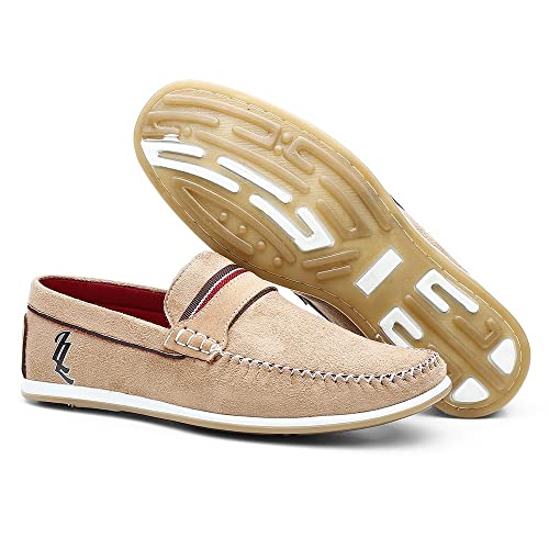 Mocassim Masculino Camurça Casual Dia a Dia - Palha/42
