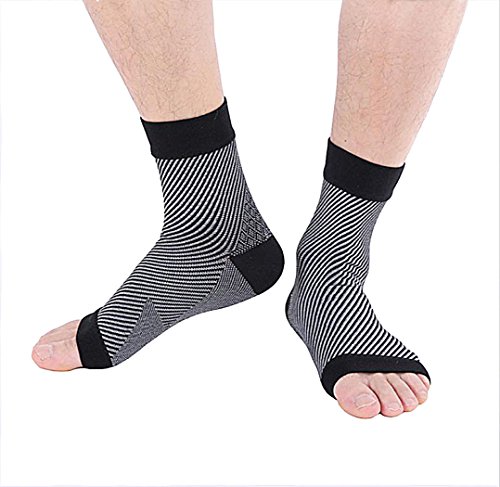 ikuafly Dolor en Fascitis Plantar vendaje espolón calcáneo para  Calcetines de compresión para dolor en Fascitis Plantar, Dolores de Tobillo y Hinchazón para hombres y mujeres, negro, small/medium