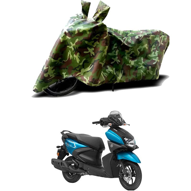 Image of 100% Water Resistant Bike Scooty Two Wheeler Body Cover Compatible for Yamaha RayZR 125 ABS /UV-Rays /Heat Protection /Birds Dropping /Scratchproof /Dust Proof /Waterproof /All Varient[Green MJ]
