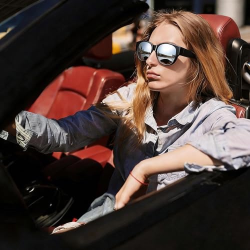 Image of HAOLOTA Fit Over Glasses Sunglasses for Women Polarized | Over Glasses Sun Glasses, UV400 Polarized Lens, Trendy Cat Eye Sunglasses, Lightweight and Flexible, Driving, Daily Use