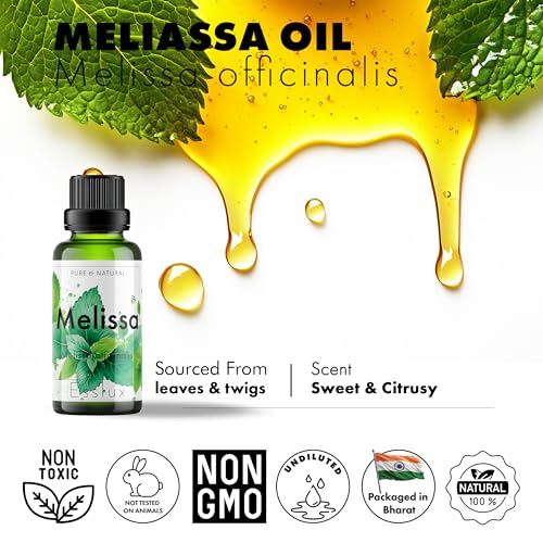 Image of Esslux Melissa Essential Oil for Comfortable Skin - Therapeutic Grade Melissa Oil - Perfect for Aromatherapy, Sensitive Skin, Sleep & Stress - Use in Diffusion or on Skin - 30 ML