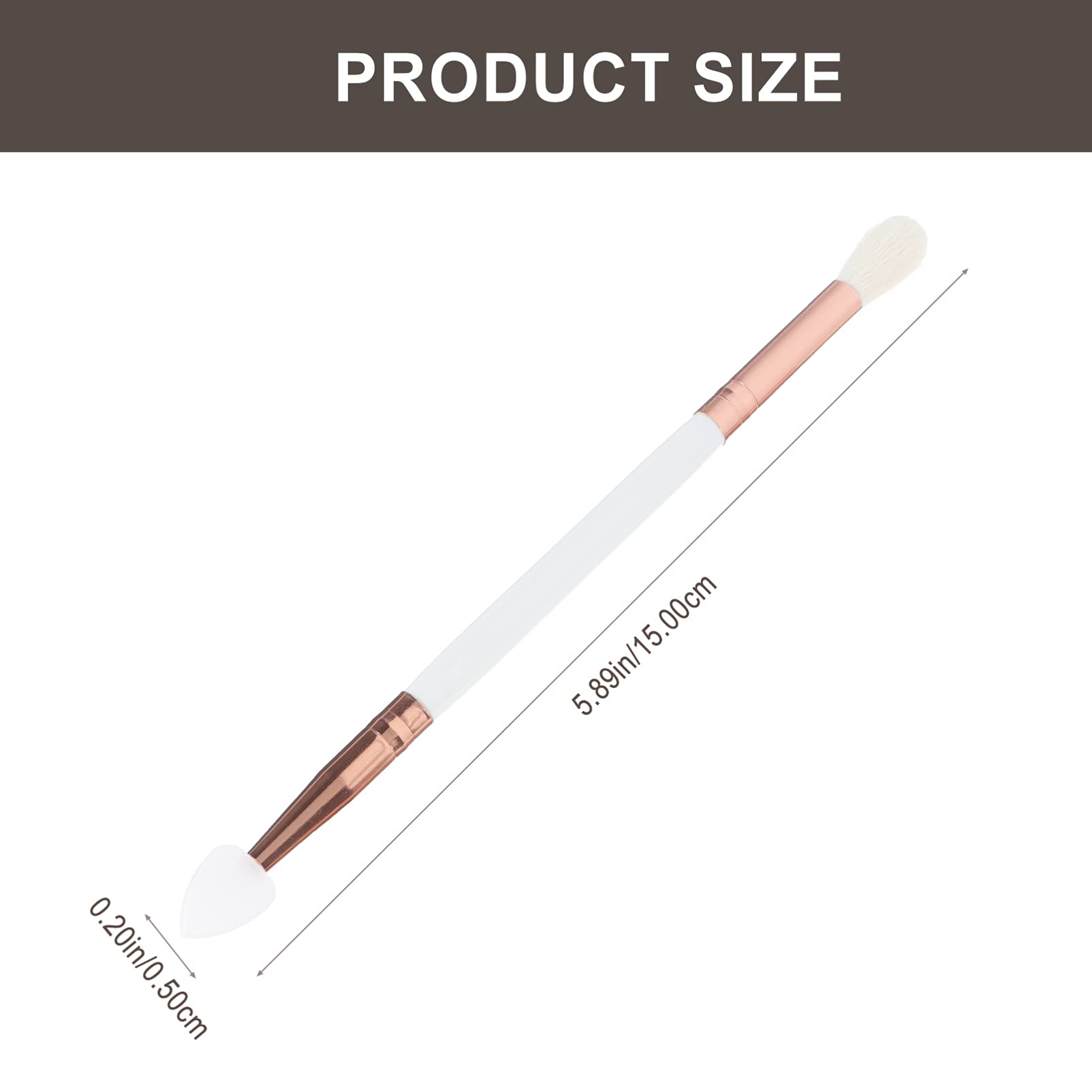 FOMIYES Eye Shadow Brushes Set 3pcs Double Head Brush Non-slip Grip Soft Tips Ideal for Business Trips Parties Weddings Daily Use