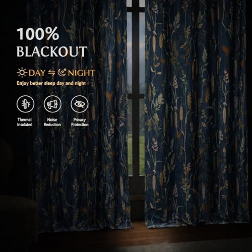 Image of STITCHNEST 'Whispering Gardens Series' Premium Heavy Polyester 100% Blackout Curtains 7 Feet Long Set of 1 | Door Curtain 7 Feet x 4 Feet | Perfect for Home Decor