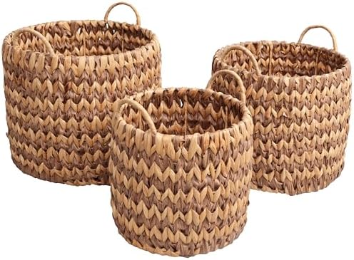 happimess BSK2022B-3SET Cassia Farmhouse Handwoven Two-Tone Water...