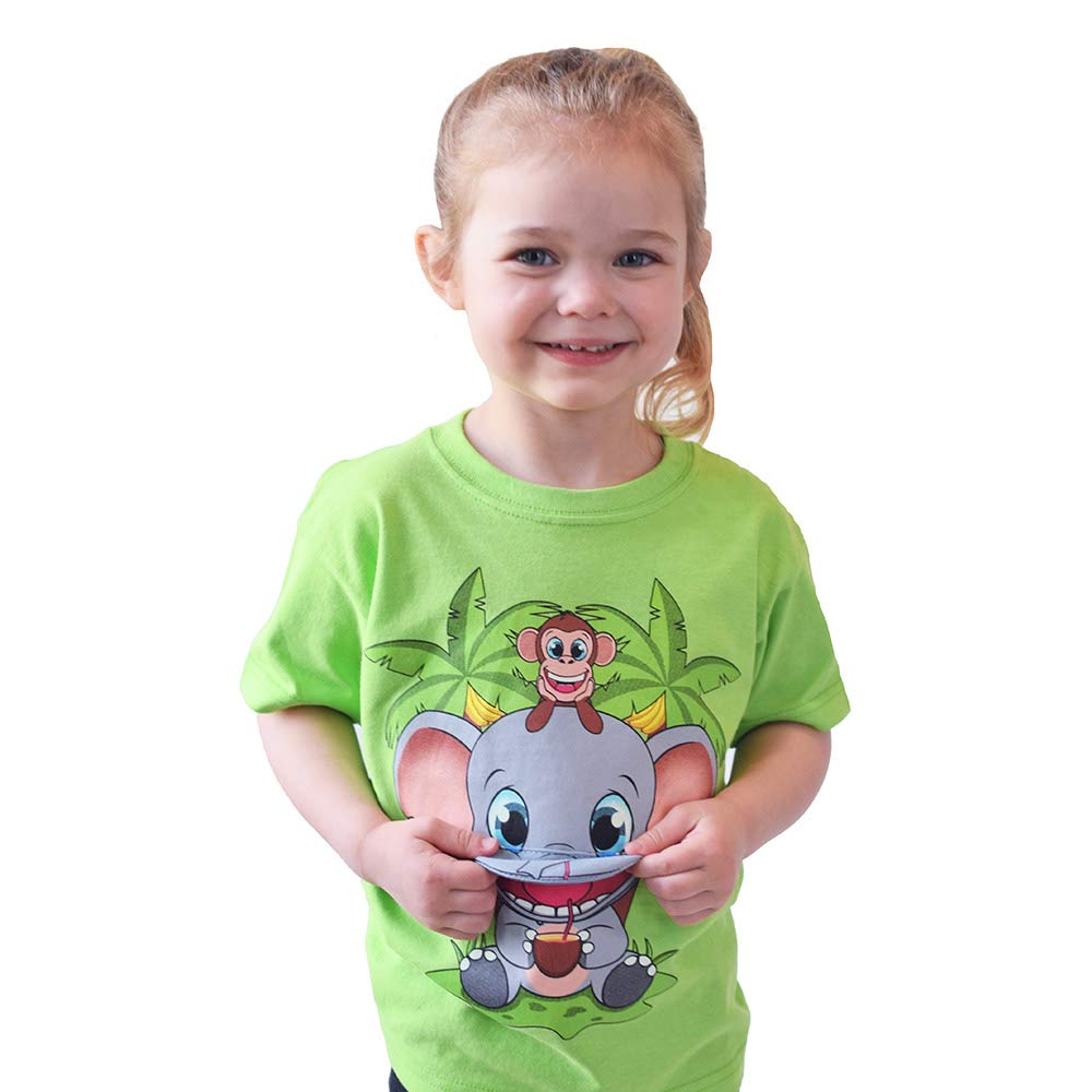 Kids T-Shirt Zoo Safari Aquarium Animal Themes (Interactive Flap Mouth)