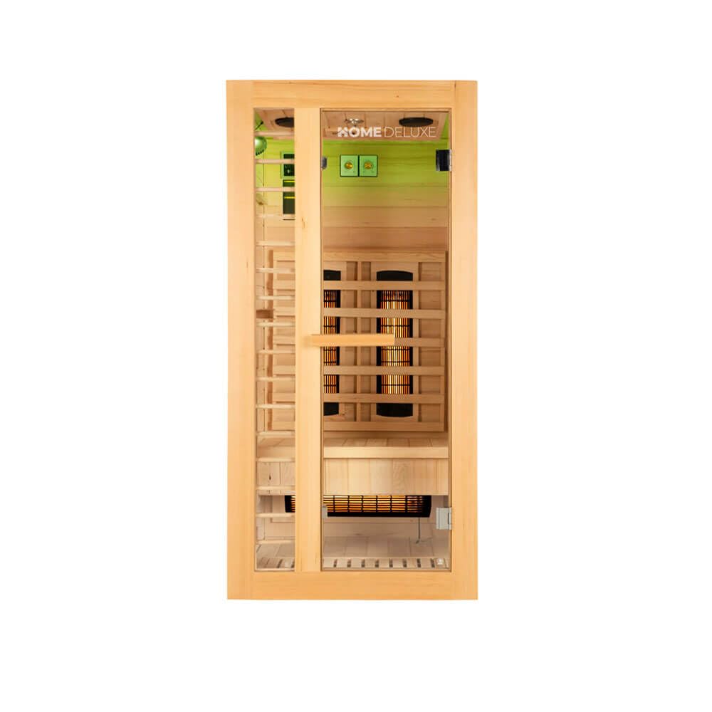 Home Deluxe Infrarotkabine REDSUN S Deluxe 90x90x190 cm 4 Vollspektrumstrahler Hemlocktanne Infrarotsauna