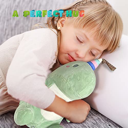 Anboor Cute Dinosaur Plush Toys, Soft Dinosaur Stuffed Animal Jumbo Dino Plushies Birthday Gifts For Kids Girls Boys (Green,11.8In) #TOP4