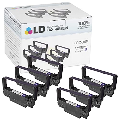 Cinta reemplazo compatible para Epson ERC-34P morada 6 unidades