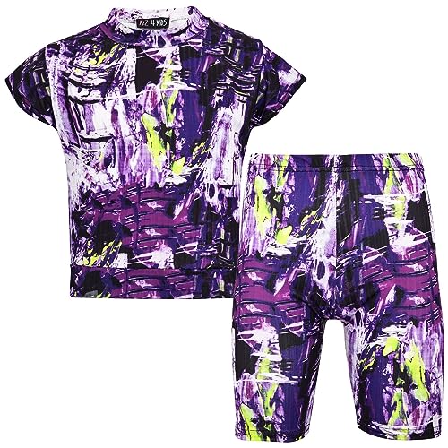 Conjunto de camiseta corta y pantalones cortos que evita el calor en niñas de 13 años