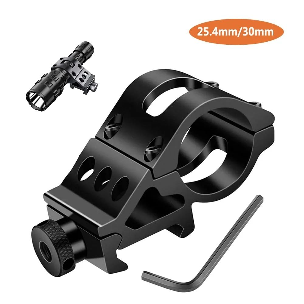 ACEXIER 25.4mm/30mm Supporto per Torcia elettrica Supporto per cannocchiale a sgancio rapido per Torcia Offset per Guida Picatinnly da 20 mm Accessori per Armi da Caccia