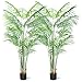CROSOFMI Artificial Areca Palm Plant 5.5Feet Fake Tropical Palm Tree, Perfect Faux Dypsis Lutescens Plants in Pot for Indoor Outdoor House Home Office Garden Modern Decoration Housewarming Gift-2Pack