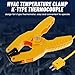 Temperature Clamp HVAC K-Type Thermocouple Thermometer Lead Probe Pipe Clamp Multimeter Sensor Jaw Clip Plumbing Clamp
