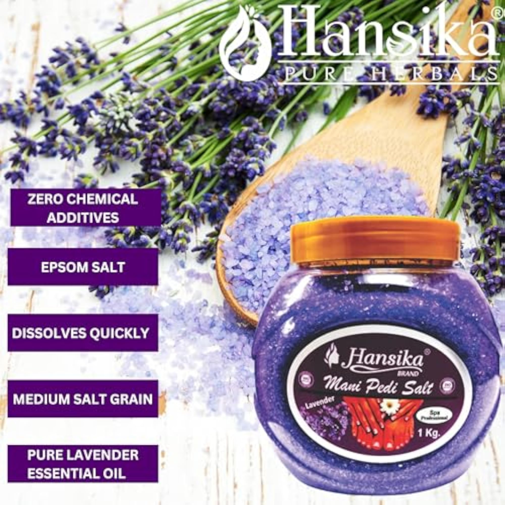 Lavender Mani Pedi Salt for Relaxation and Spa Treatment