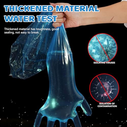 MagiSel Veterinär-Handschuhe, Langarm Veterinär Handschuh, Einweg-Weichplastikfolie Handschuhe zur Viehbesamung, Für Die Tierarzt,Tierbesamung,Haushaltsreinigung, Hellblau, 50 Stück