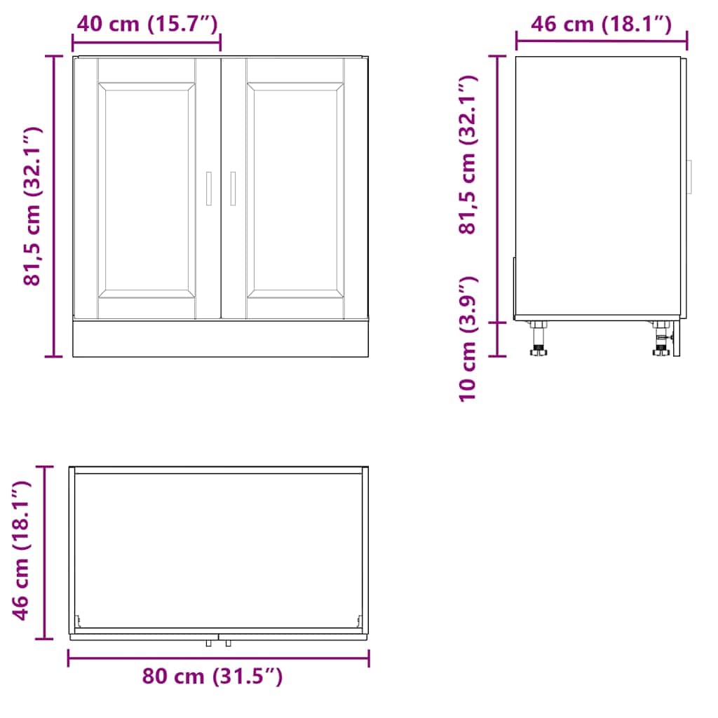 vidaXL Mueble base lavabo Porto gris cemento 80 x 46 x 81,5 cm