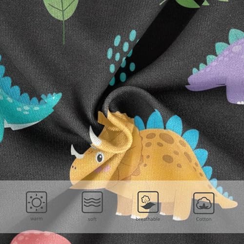 Girls Underwear Toddlers 2t Cotton Little Girl Panties Fun Underpants Briefs Cute Colorful Dinosaurs Leaves Black3