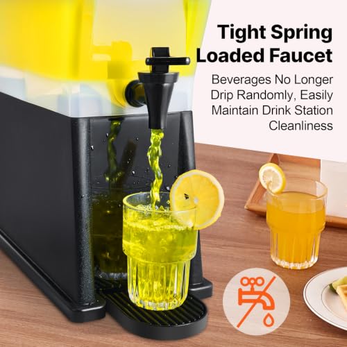 Image of VEVOR Beverage Dispenser, 3 Gallon Drink Dispenser for Parties, Plastic Juice Dispenser with Stand Spigot Lid, Iced Tea Lemonade Juice Water Dispenser, for Restaurants, Hotels, Parties