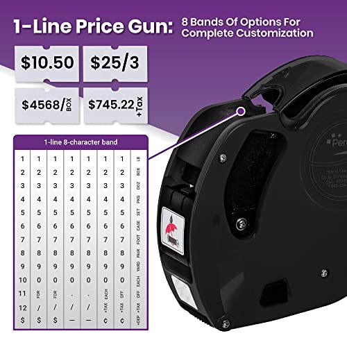 image for Perco X 1 Line Price Gun Kit - 1 Line Label Gun with 9000 White Blank 