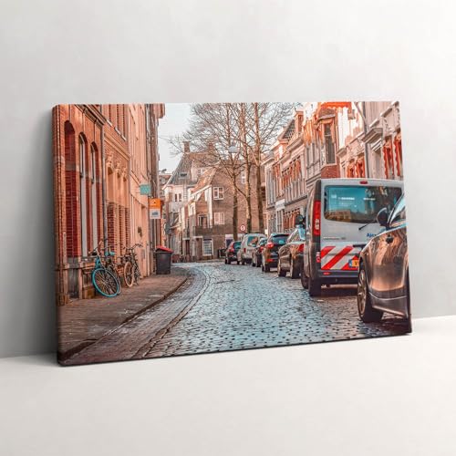 Tableau photo sur toile rue de la ville Wallfluent peinture murale 60x40cm