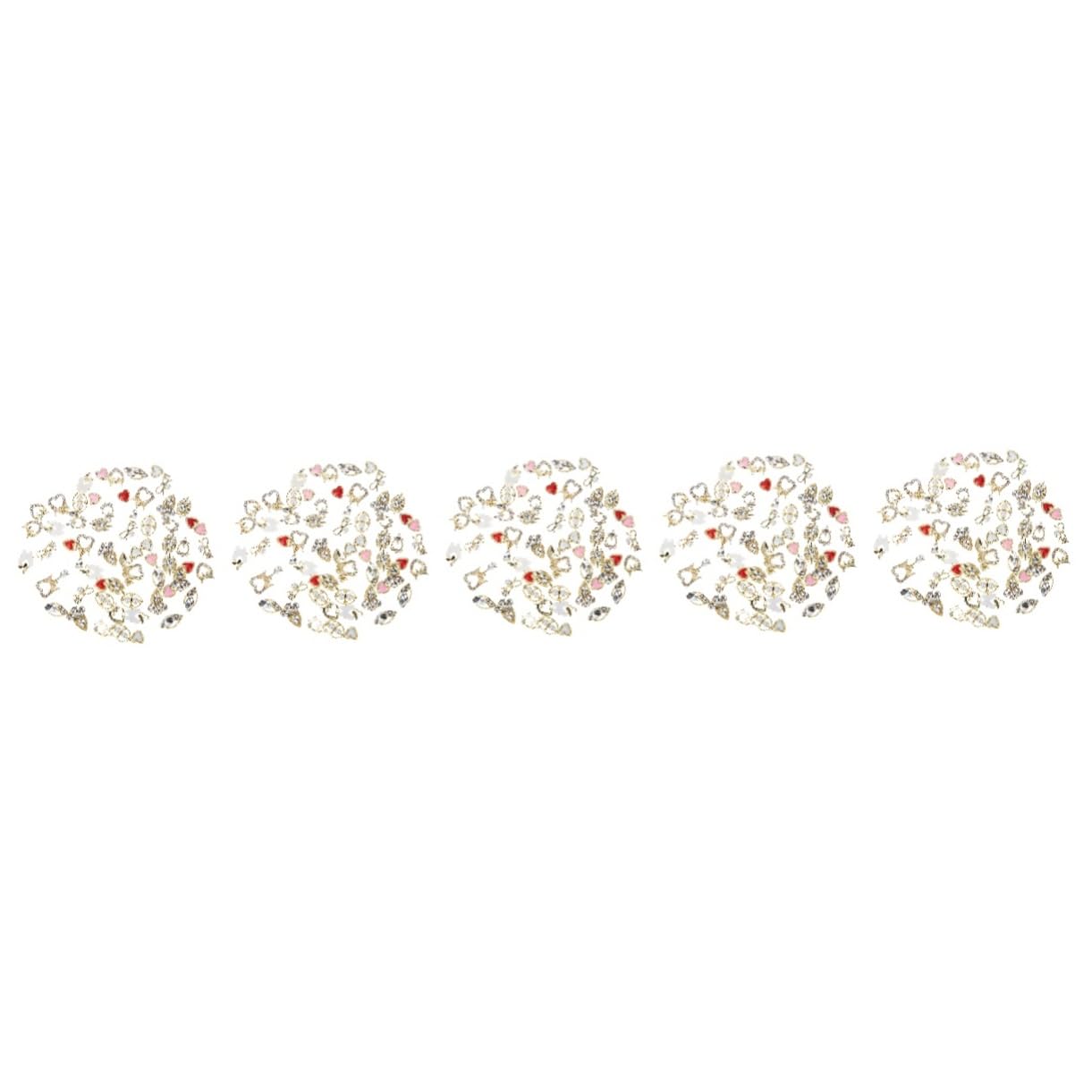 FOMIYES 300piezas Accesorios De Uñas Diseño De Lazo Decoraciones De Manicura Aleación Para Arte De Uñas Joyas y Adornos Brillantes