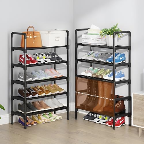 Étagère à chaussures en métal compacte pour optimiser le rangement d'un placard - 3
