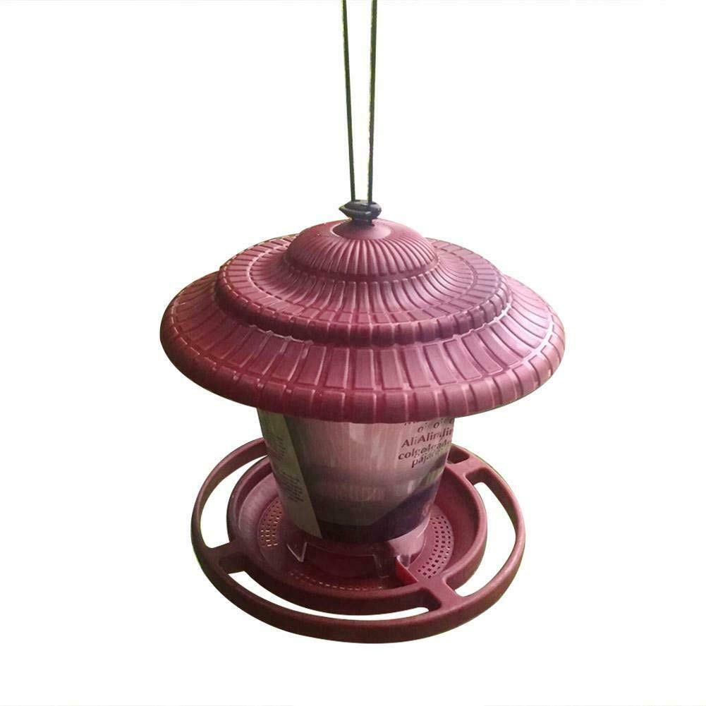 Mangiatoia da giardino, 2 mangiatoie per uccelli selvatici facili da pulire, a prova di pioggia, per giardino, parco (rosso)
