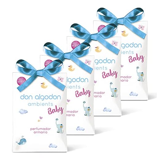 Don Algodon Ambients - Ambientador Armario Baby. Sobres Perfumados, saquitos para armarios y cajones. 13 g, 4 ud.