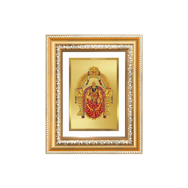 Image of DIVINITI Goddess Padmavati 24K Gold Plated Foil Wall and Tabletop Photo Frame for Home Decor, Puja Room, Luxury Gifting | DG Frame 112 S2 (21.5x17.5 CM)