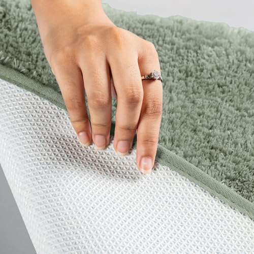 Image of LUXE HOME INTERNATIONAL Microfiber Rectangular Home Bath Mat Super Soft Non Slip Vegas Mats for Bathroom, Kitchen, Bedroom, and Door (40X60 Cm, Pastel Green) Pack of 1