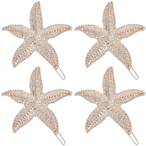 Barrette étoile de mer dorée pour vos coiffures de plage en été