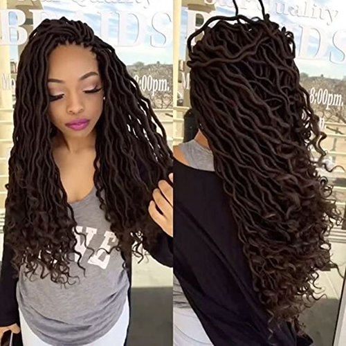 Feelgrace Synthetic Braiding Hair with Curly End, 3 Packs/Lot 20 Inch 1B