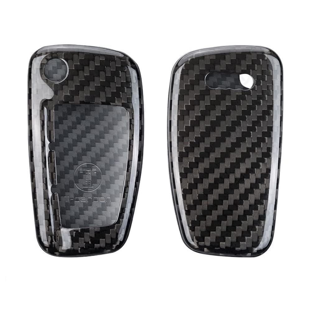 ontto Funda para Llave de Coche de Fibra de Carbono, Compatible con Audi A1, A3, A4, A6, C5, C6, C6, Q3, Q5, S1, RS3, RS4, R8, 8P, 8L, 8V, 8V, TT TTS, Mando a Distancia