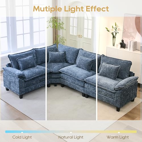 Image of URRED Oversized Modular Sectional Sofa,Blue:116 inch V Shaped