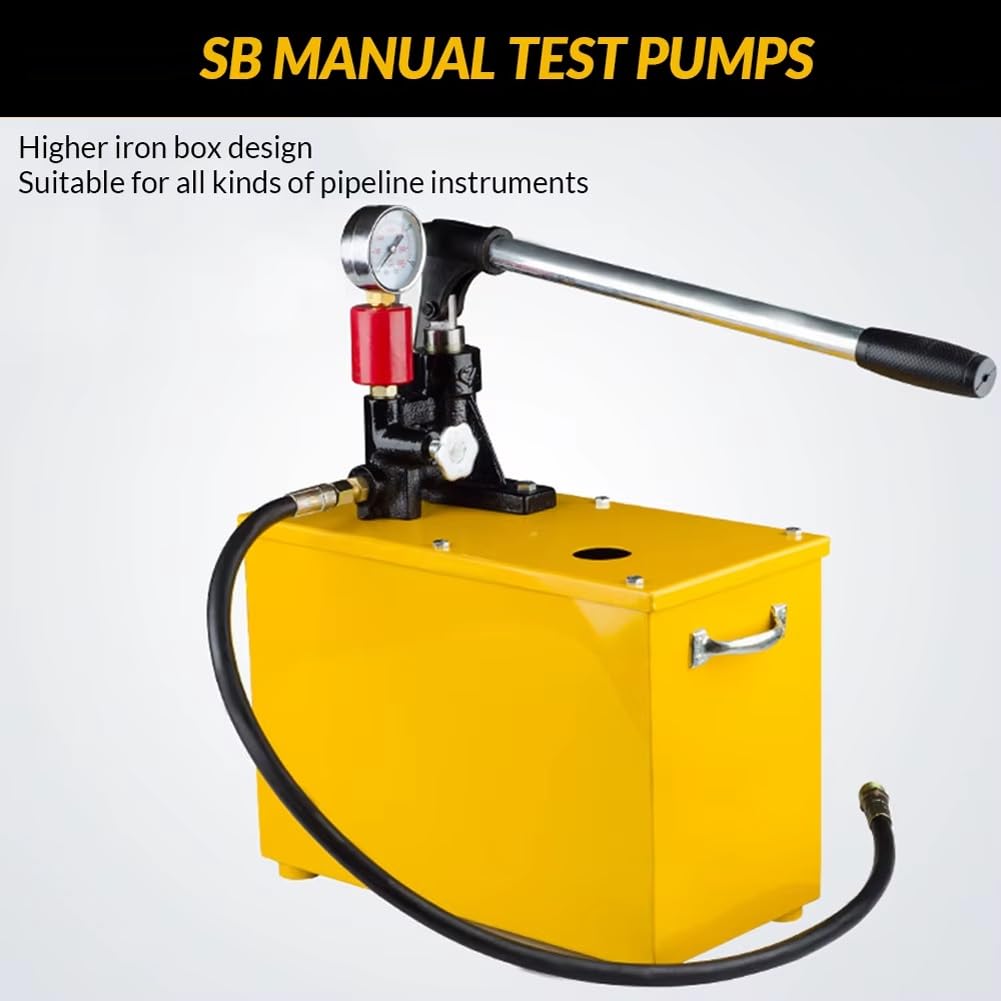 Manueller Wasserleitungs-Drucktester, hydrostatische Druckprüfpumpe, 1,6 MPa - 40 MPa mit Manometer, 13–38 ml/Zeit für Wasserleitungs-Leckageprüfung