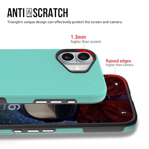 Image of NOXO Ultra-Hybrid Triangle Back Case Cover for iPhone 17, | Shockproof Design | Camera Protection | Soft TPU & Rugged PC | Bumper Case Cover for iPhone 17, (Mint Grean)