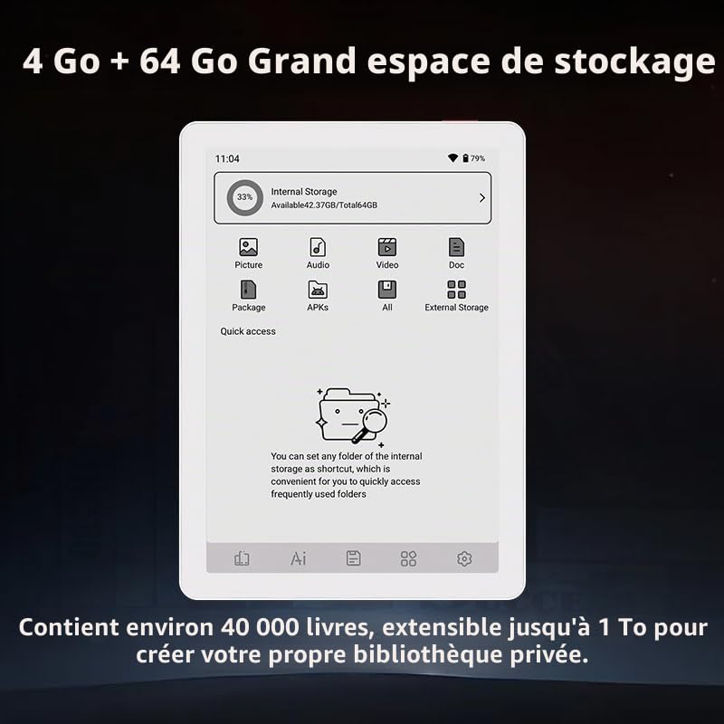 Bigme B6 Mini liseuse e-book Android 14 de 6" avec 4 Go + 64 Go de mémoire, blanche
