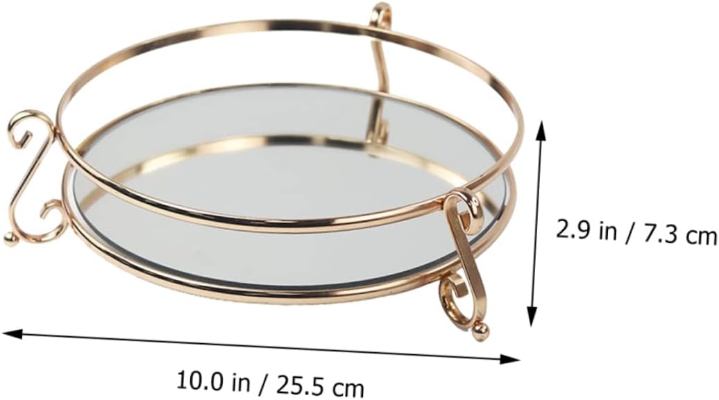 1pc Creative Mirror Cosmetic Tray for Home Storage Decorative Makeup Organizer Stylish and Design for Vanity and Bathroom Use