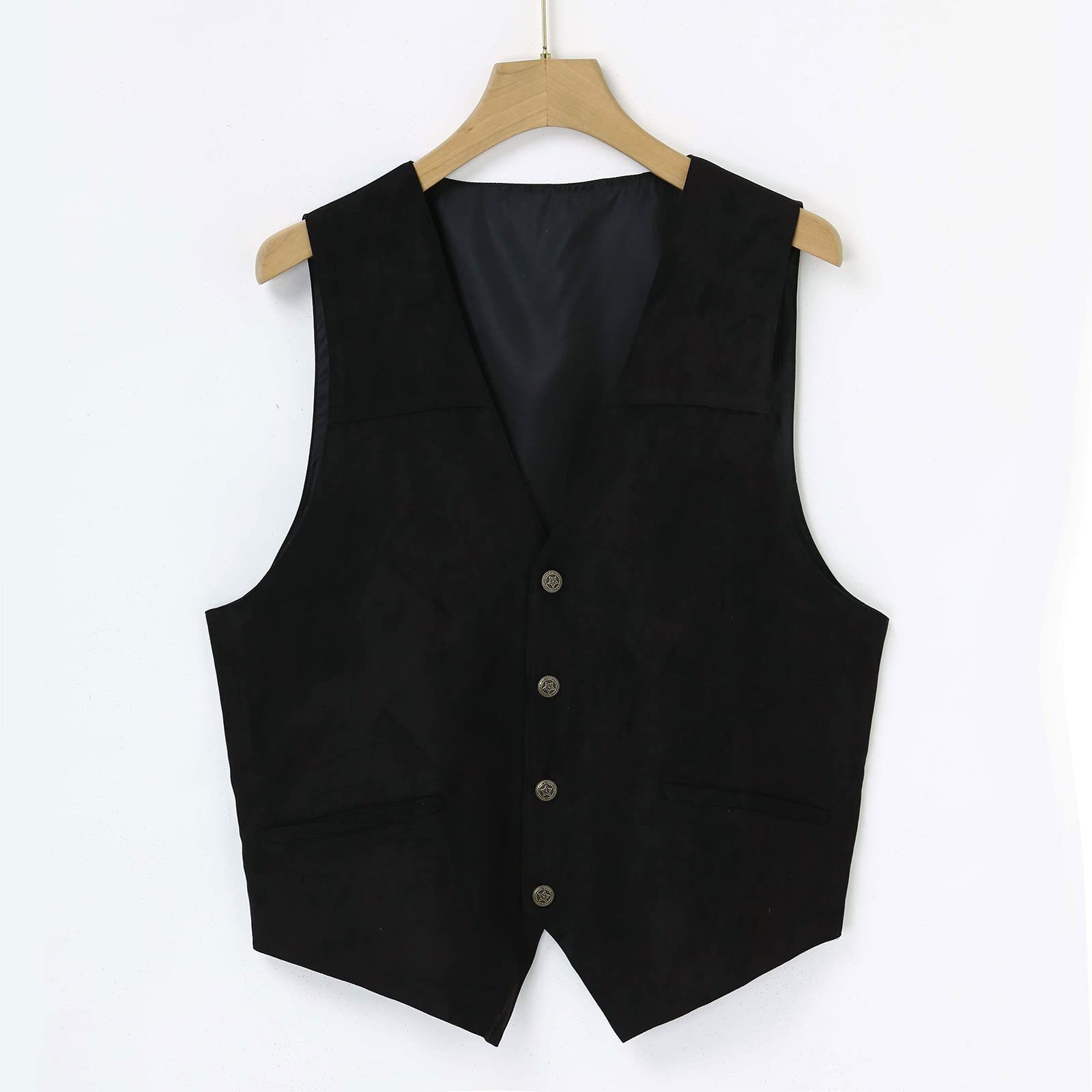 Vestito verde uomo uomo gioca retrò scollo a v tinta unita tasca bottone gilet in pelle gilet armadio abiti