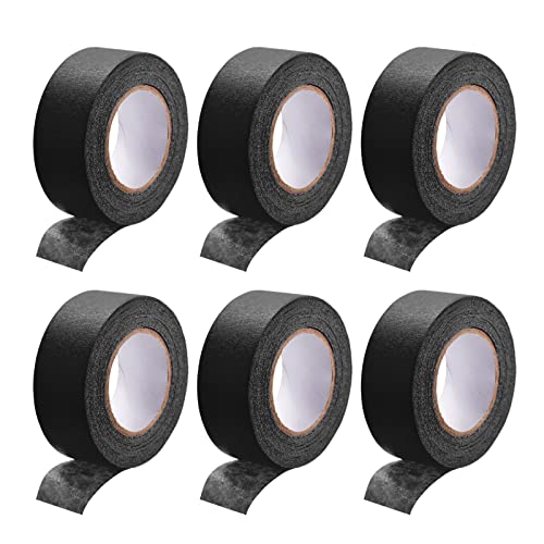 DMiotech 6Pcs 1 inch x 21 Yards Masking Tape Painters Tape Rolls for Crafts, Labeling, DIY Decorative Black