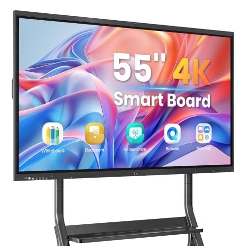 Image of 54'' 4K UHD Smart Board, Interactive Digital Whiteboard, 20-Point Touchscreen, All-in-One Electronic Whiteboard for Office Classroom Home Business