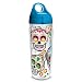 Tervis 1230808 Sugar Skulls Tumbler with Wrap and Turquoise Lid 24oz Water Bottle, Clear
