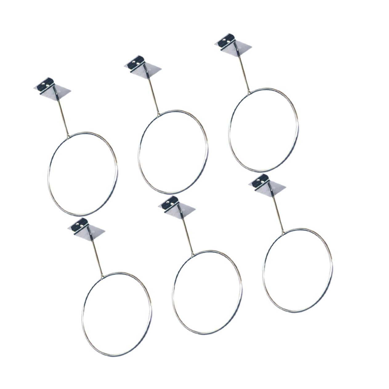 BRIGHTFUFU 6PCS Wall Mount Ball Racks for Basketball Football Volleyball Exercise Balls Durable Silver Storage Display Holders for Home Garage Office School