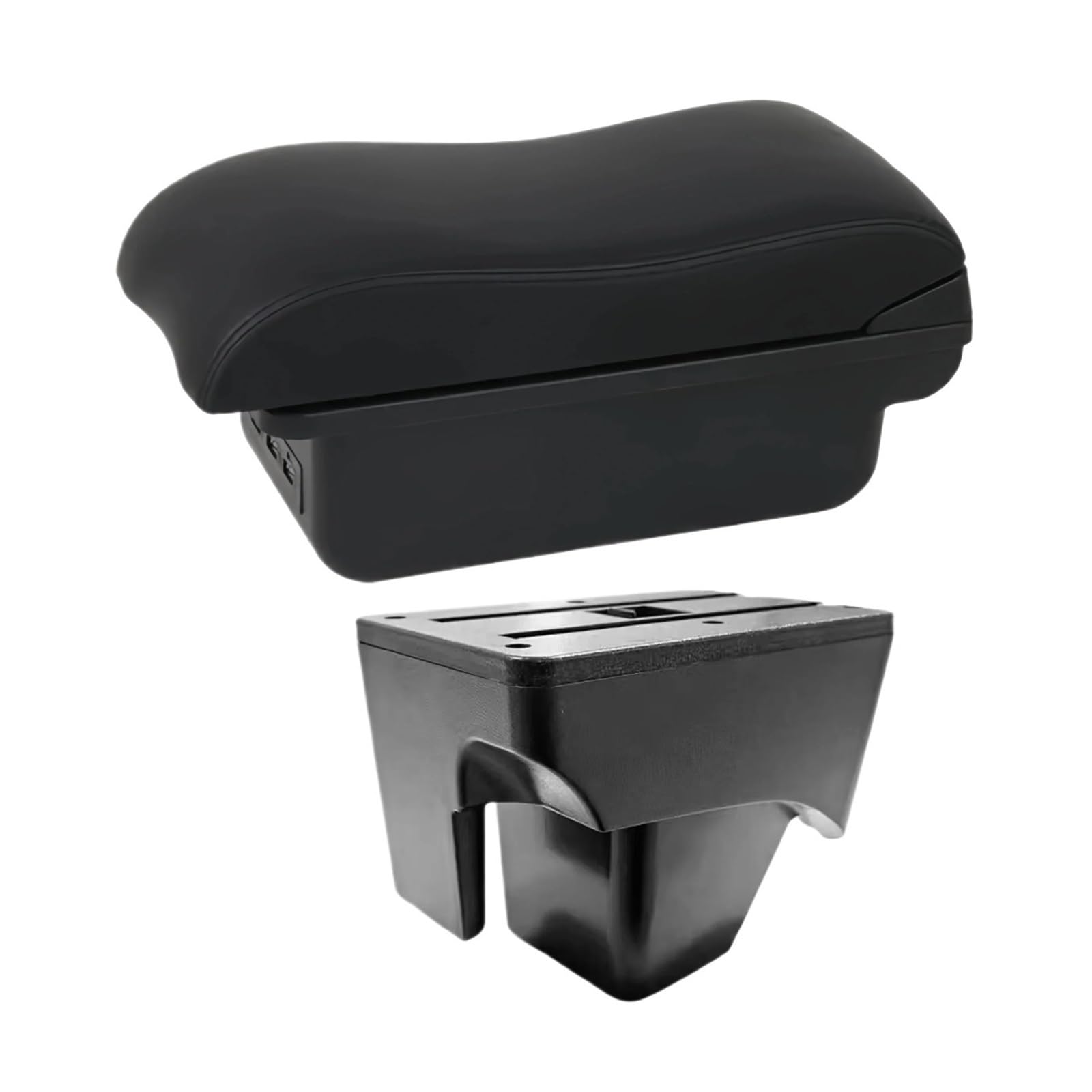 UMDJJU For VW For TERA 2025 Leather Arm Rest Center Car Armrest Interior Modification Box Console Storage USB Car Centre Console Armrest Box(C2 Black Line)