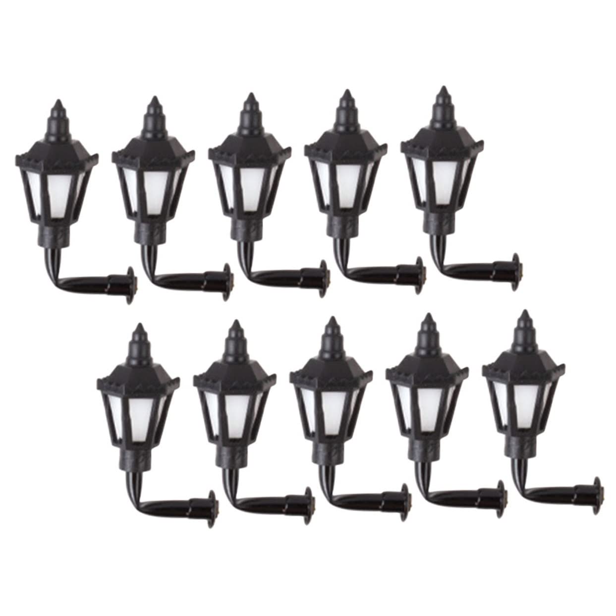 Toddmomy 10pcs Miniature Wall Lamps Luminous DIY Accessories for Miniature Scene Building Warm Light Scale for Model Houses and Sand Table Decor