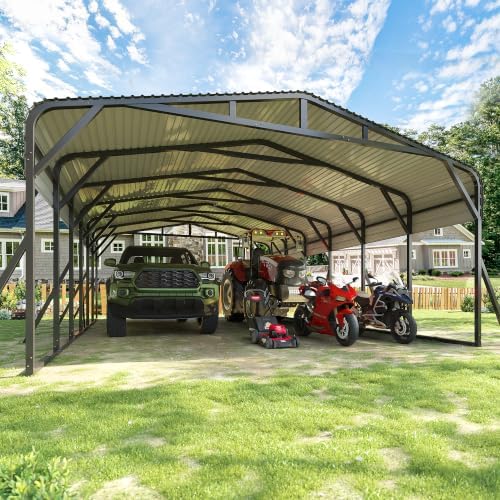 AirWire 20X30 FT Heavy Duty Metal Carport Canopy with Triangle Frame Base